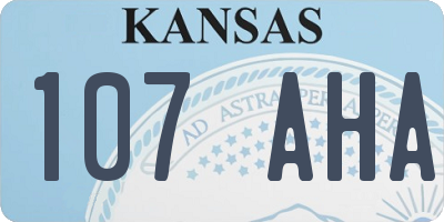 KS license plate 107AHA