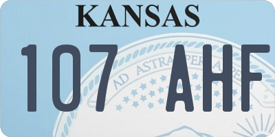 KS license plate 107AHF