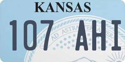 KS license plate 107AHI