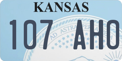KS license plate 107AHO