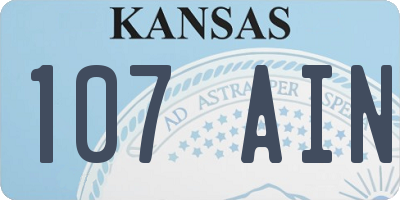 KS license plate 107AIN