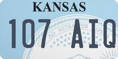 KS license plate 107AIQ