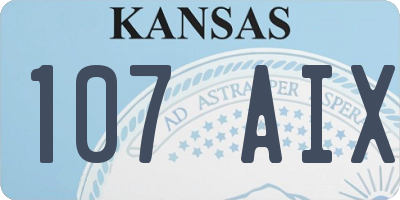KS license plate 107AIX