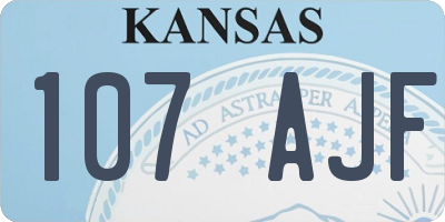 KS license plate 107AJF