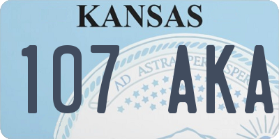 KS license plate 107AKA