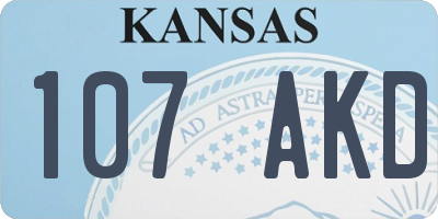KS license plate 107AKD