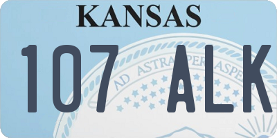 KS license plate 107ALK