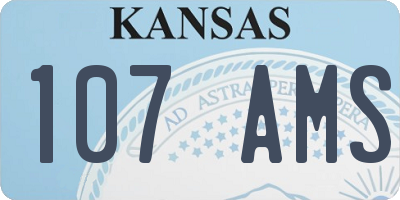 KS license plate 107AMS
