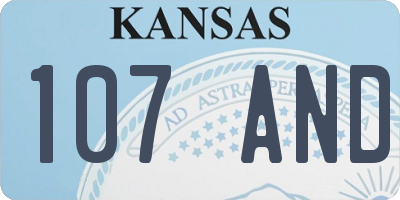 KS license plate 107AND