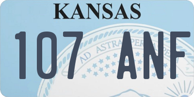 KS license plate 107ANF