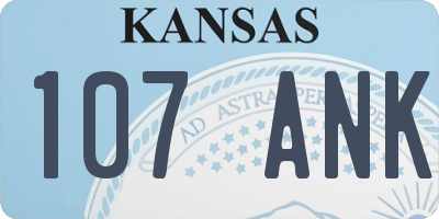 KS license plate 107ANK