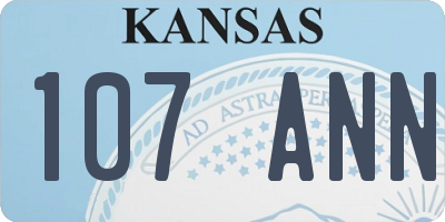 KS license plate 107ANN