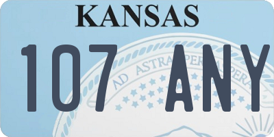 KS license plate 107ANY