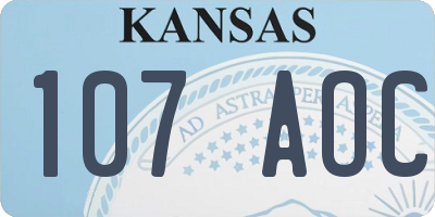 KS license plate 107AOC