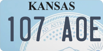 KS license plate 107AOE
