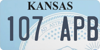 KS license plate 107APB