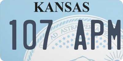 KS license plate 107APM