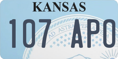 KS license plate 107APO