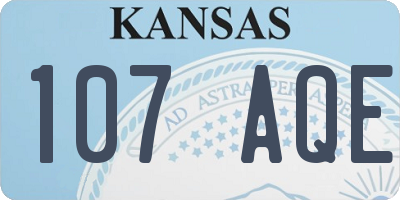 KS license plate 107AQE