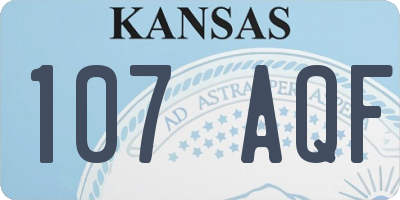 KS license plate 107AQF