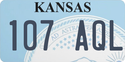 KS license plate 107AQL