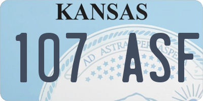 KS license plate 107ASF