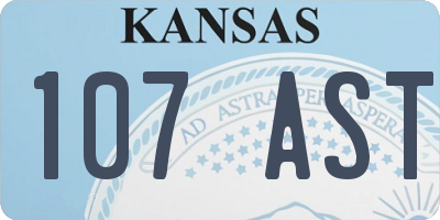 KS license plate 107AST