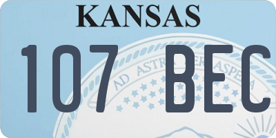 KS license plate 107BEC
