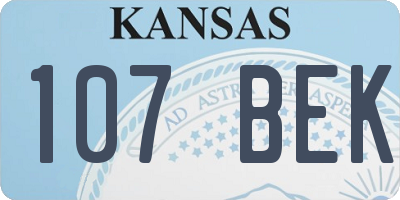 KS license plate 107BEK