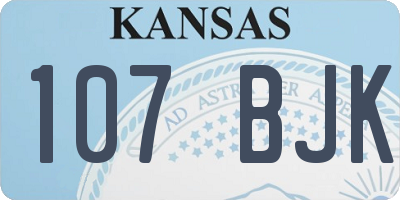 KS license plate 107BJK