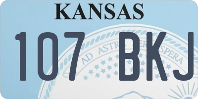 KS license plate 107BKJ