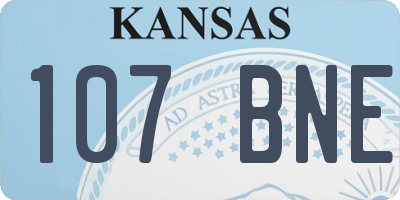 KS license plate 107BNE