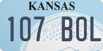 KS license plate 107BOL