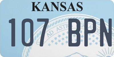 KS license plate 107BPN