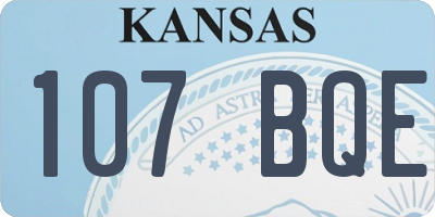KS license plate 107BQE