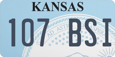 KS license plate 107BSI