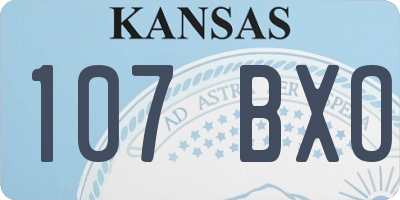 KS license plate 107BXO