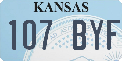 KS license plate 107BYF