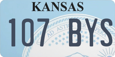 KS license plate 107BYS