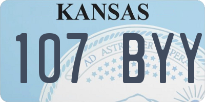 KS license plate 107BYY