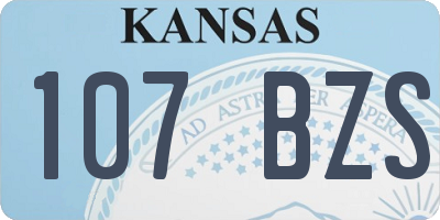 KS license plate 107BZS