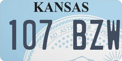 KS license plate 107BZW