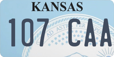 KS license plate 107CAA