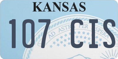 KS license plate 107CIS
