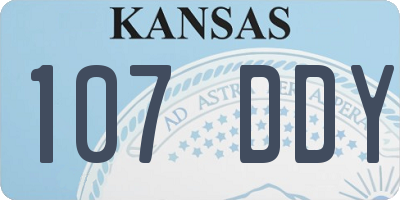 KS license plate 107DDY