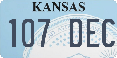 KS license plate 107DEC