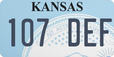 KS license plate 107DEF