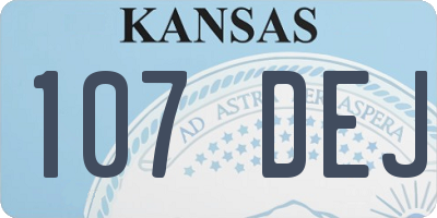 KS license plate 107DEJ