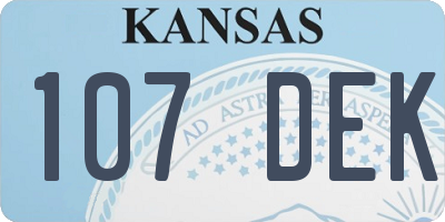 KS license plate 107DEK