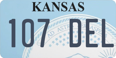 KS license plate 107DEL